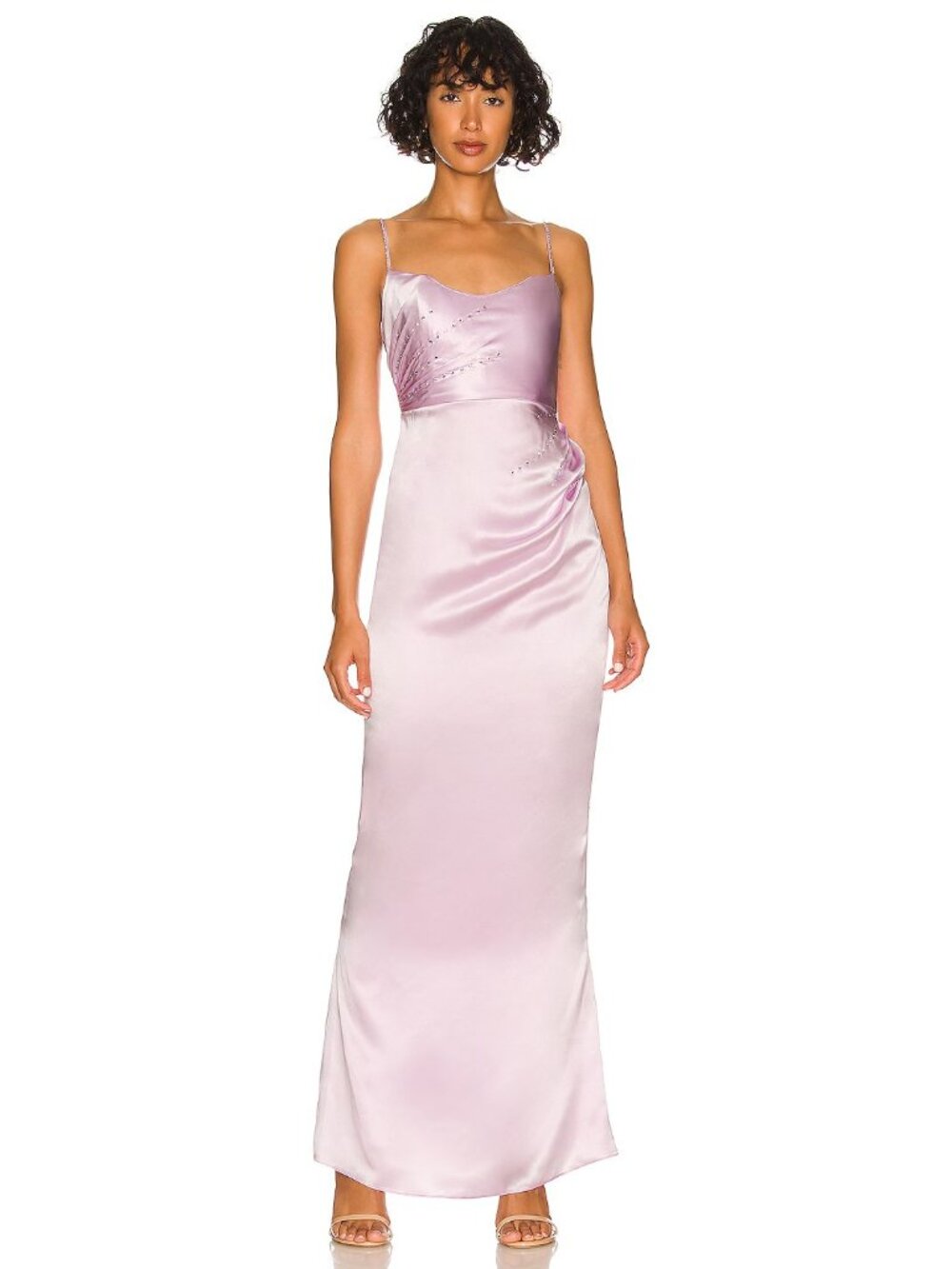 The Bar Yves Gown in Lilac Pastel Silk
